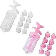 Set of 2 Decorating Syringes, Cake Syringe, Cream Syringe, Cream Syringe, Cake Syringe, Pastry Icing Syringe, Dessert Decorator, Accessories for Cakes, Biscuits, Cupcakes with 16 Nozzles