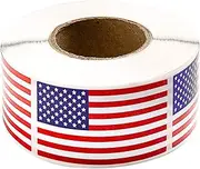Patriotic Decals - 1.2x2inch US Flag Bumper Sticker - 250 Per Roll Independence Day Adhesive Clings for Motorcycle Bumper Walls Doors Bookshelves Decor