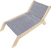Cat Hammock, Detachable Portable Indoor Pet Bed, Wooden Cat Elevated Cooling Outdoor Bed for Summer, Prevent Shaking Furniture Pet Bed Puppy Bed for Cats Small Dogs Rabbit (Beach Chair)