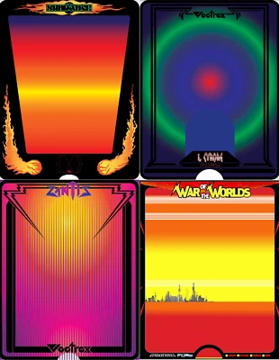 Vectrex Overlays (Fury) War of the Worlds / I, Cyborg / Sundance / Zantis