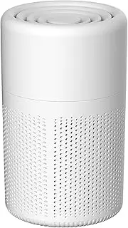 Mini Air Purifier for Home, Bedroom, Office, Desk, Pets, Smoke, with HEPA Filter and Air Freshener (White)
