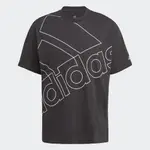 ADIDAS NEO 男款黑色大LOGO短袖上衣 GK9422