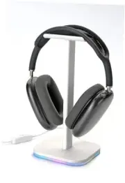 Headphone stand, Headset stand with RGB multi-color light, Headset White