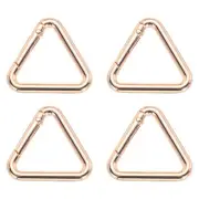4Pcs 1-1/5" Triangle Jump Ring Buckle Spring Snap Clip Trigger Keychain Gold