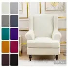 Solid Color Wing Back Chair Covers Stretch Armchair Cover Back Loveseat Cover