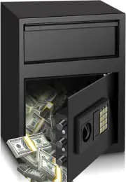 Digital Depository Safe, Deposit Drop Safe Box with Large Keypad, Thickened Slot