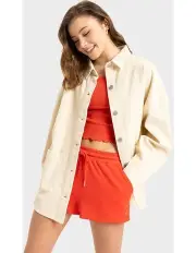 [Roxy] Kick Back Washed Cord Top in Parchment