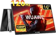 16" 1200P 120Hz Portable Monitor, 100% sRGB Portable Gaming Monitor with Built-in Stand,HDR and Freensync, External USB C Monitor for Laptop, PC, Phone, Switch, Xbox and PS5 (Black)