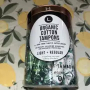 L Organic Cotton Tampons 5 Light and 10 Regular Compact 15 Total