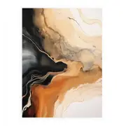 Brown Black Abstract Painting Canvas Print