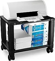 Home-Complete Printer Stand-2-Tier Under Desk Table for Fax, Scanner, Printer, Office Supplies-Compact and Mobile with Wheels for Portable Storage