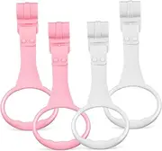 Homoyoyo 4 Pcs Pull Up Rings for Playpen - Durable Plastic Pull Up Straps for Walker - Assisting Standing and Walking Ideal Playpen Accessories in Pastel Colors