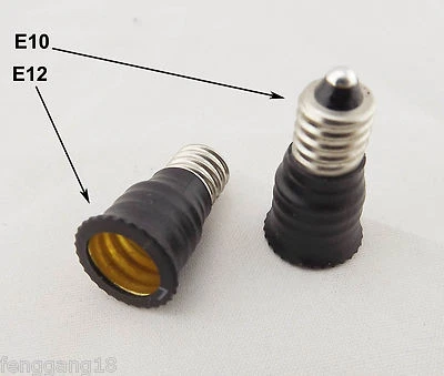 10pcs E10 To US E12 Candelabra Base Socket LED Light Bulb Lamp Adapter Converter