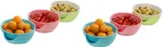 Alasum 2pcs Double Dish Nut Bowl Countertop Fruit Serving Container Self Draining Vegetable Basket Fruit Holder Plate Bowls Holder Double Peanut Bowl Mobile Phone Holder Fruit Dish