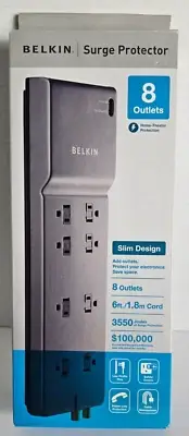 Belkin BE 108230-06 Slim Design Heavy-Duty Surge Protector 8-Outlet Power Strip