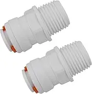 AcbbMNS 2Pcs 12mm Quick Connector, Push to Connect Tube Fitting for RO Water Reverse Osmosis Filter System (1/2" BSP Male)