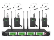 GTD 4x800 Ch Diversity Wireless Lavaliere Lapel Headset Microphone Mic 787L