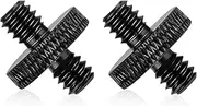 2pcs Mic Stand Adapter, 1/4 Male to 1/4 Male Camera Mic Mount Adapter Mic Screw Adapter Sturdy Aluminum Alloy Tripod Screw Adapter for Camera Microphone Stand Tripod