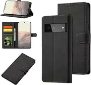 [YocoverTech] for Google Pixel 9 5G Wallet Case,for Pixel 9 Pro 5G Case[6.3"] Retro Matte PU Leather Wallet Flip Cover with RFID Blocking Card Slots Magnetic Closure Kickstand Cover-Black
