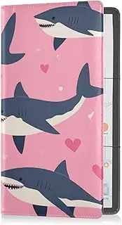 Pu Leather Registration and Insurance Card Holder Men Women Glove Box Organize for Driver Auto Owners Trailer Motorcycle Boat Happy Valentine's Cartoon fish sea Fish