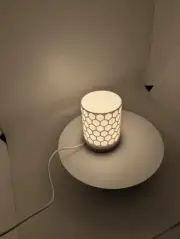 Hex Lamp small white. hexagon lamp perfect for desk or side table with led light