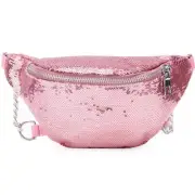 Bling Sequins Fanny Waist Pack Glitter Shoulder Chest Bag with Adjustable Bel