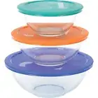 (1-6 piece set)-Pyrex Smart Essentials Covered Glass Pyrex Bowl Set 1071025