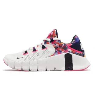 【NIKE 耐吉】訓練鞋 Wmns Free Metcon 4 女鞋 白 紫紅 紮染 支撐 重訓 運動鞋(CZ0596-101)