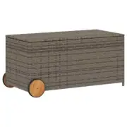 190L Wheels Outdoor Storage Box Garden Patio Deck Tool Chest Rattan Bench Seat