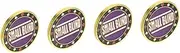 Vaguelly 4pcs Big and Small Blinds Poker Cards Game Counting Chips Novelty Poker Markers Counting Money Tokens Gambling Tokens Poker Game Accessory Double Sided Game Markers Purple Iron