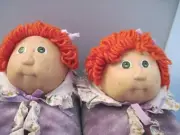 Vtg 1984 Cabbage Patch Doll Slippers Redhead Red Hair Purple Plush Sz L 9/10 VGC