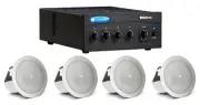 (4) JBL 3" 15w 70v In-Ceiling Speakers+Crown Amplifier For Restaurant/Bar/Cafe