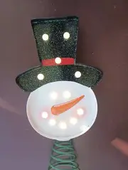 Snowman Lighted Tree Topper In Bag