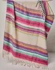 Free People Skye Stripe Fringe Throw Blanket 50” x 60” Cozy Boho Decor