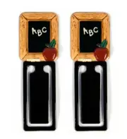 Hand Painted School Chalkboard ABC Kid Teacher Bookmarks (Set of 2) 18C