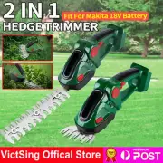 2 in 1 Cordless Hedge Grass Trimmer Garden Pruner Shears Cutter Mower +2 Battery