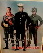 1960 RARE VIETNAM ERA MARINE RECRUITING POSTER VARI VUE LENTICULAR - 3D