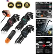 Hex Key Set Allen Wrench Set SAE Metric Torx Star with T-Handle Ball Head