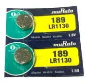 LR1130 Murata 189 (2 Piece) Alkaline Button Cell Battery LR54 AG10 EXP 2022
