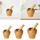 Wooden Mortar and Pestle Set Garlic Ginger Grinder Kitchen Tools Multifunction