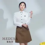 【MEDUSA 曼度莎】現貨-海軍風條紋裡白襯衫（M-2L）｜女上衣 女襯衫 白襯衫(101-78101)