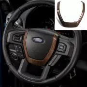 Steering Wheel Trim Frame Decor Cover for Ford F150 15-20 Wood Grain Accessories (for: Ford)