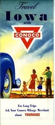 1952 Conoco Road Map: Iowa NOS