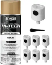 6 Spray Paint Caps for Seymour Hi-Tech Spray Paint, High Heat Engine - Gold