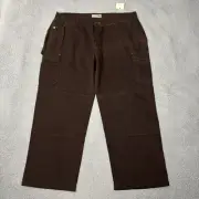 90s y2k Cabelas Mens Cargo Pants Brown 42x30 Canvas Outdoor deadstock Grunge