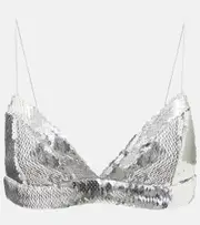 [Alex Perry] Alex Perry Sequin-embellished bra top AU 6 silver