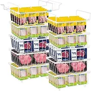 10 Pack Freezer Organizer Bins, Stackable Chest Freezer Organizer for 7 Cu.FT Deep Freezer Kitchen Counter Organizer with 6 Extendable Handles 40 Rubber Cover Metal Wire Organizing Bins for Bathroom