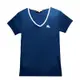 【BURBERRY 巴寶莉】8035602 經典LOGO短袖V領女款棉質拚色T恤(藍色)