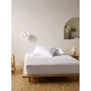 Linen House 150GSM Bamboo Bed Mattress Protector Cushion Liner Cover White
