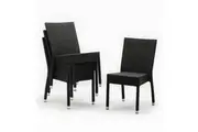 Bolero Wicker Side Chair Charcoal (Pack 4)